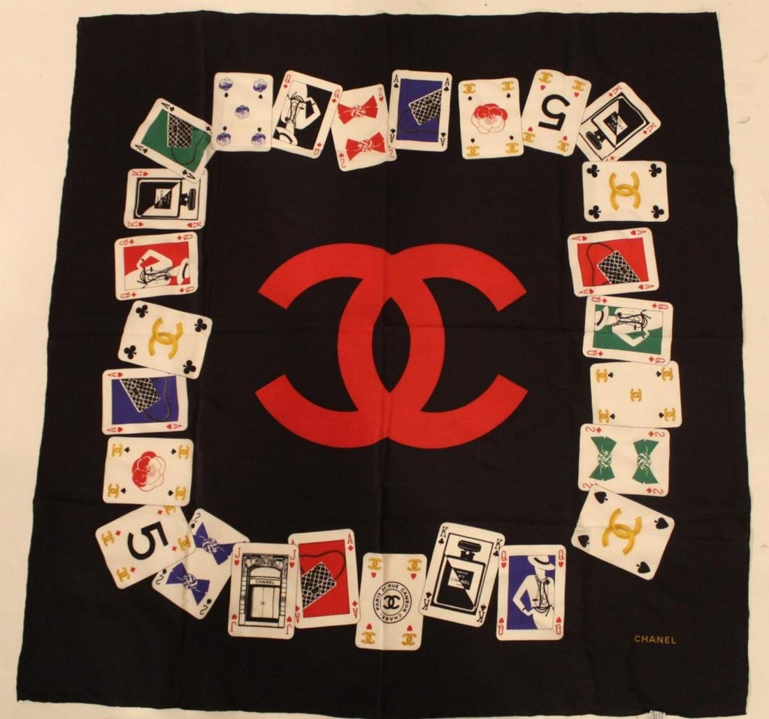 Chanel Playing Card Print Silk Scarf (1 of 5)