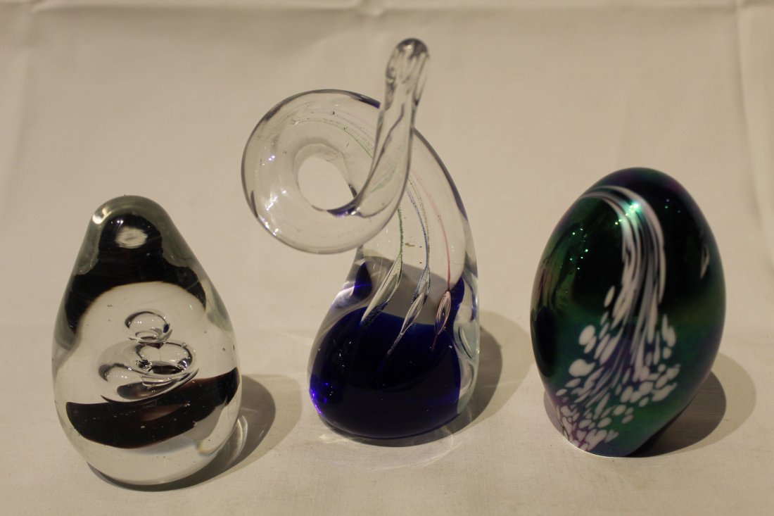 Three Murano Style Art Glass Paperweights (1 of 4)