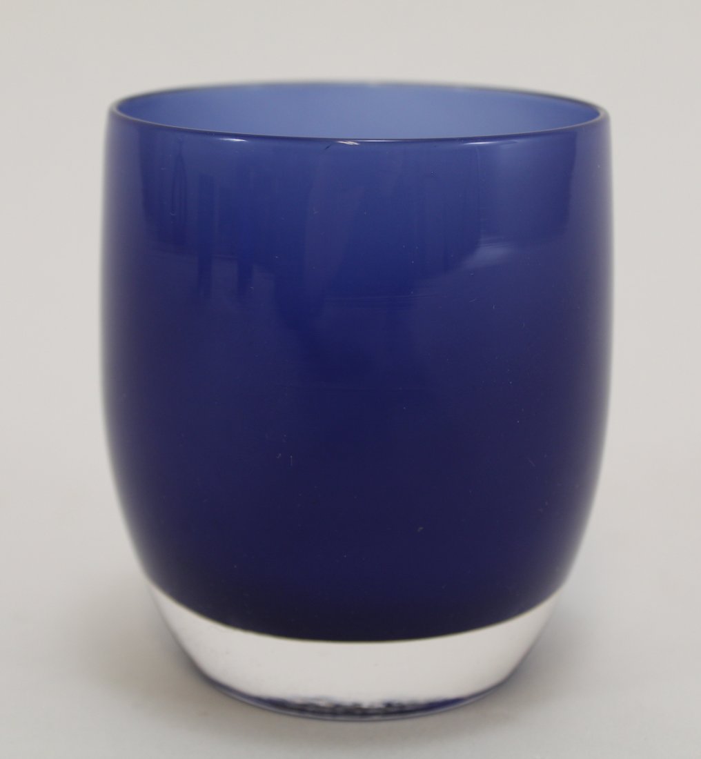 Glassybaby FOREVER Candle Holder Votive: Hand blown glass. Original label to bottom. Excellent condition. 3.75" H x 3.25" dia. approx.