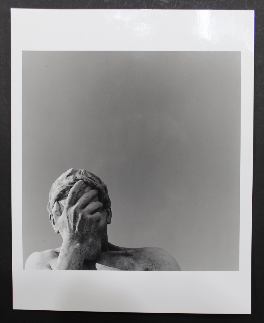 Kim Steele (b. 1950) Black & White Photograph: "Everyman" (Jardi des Tuileries, Paris), 2001. Black and white photograph on gloss paper. Titled, dated, and signed to reverse. Clear sharp image. 10" x 8", unframed.