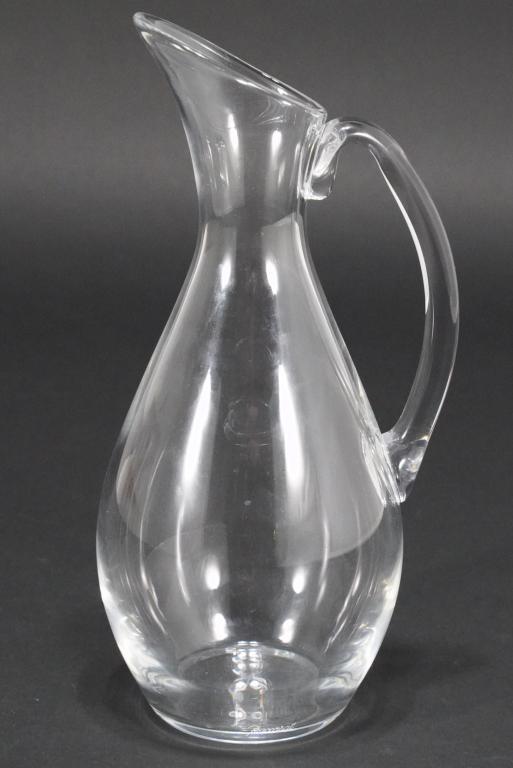 Baccarat Dom Perignon Pitcher: Etched "Baccarat" mark to side and acid etched mark to bottom. Excellent condition. 11" H.