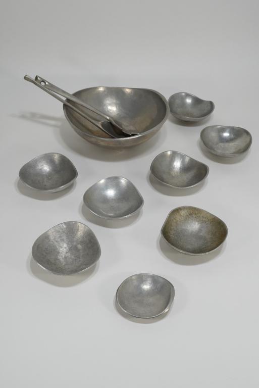 Bruce Fox Aluminium Biomorphic Salad Serving Set (1 of 6)
