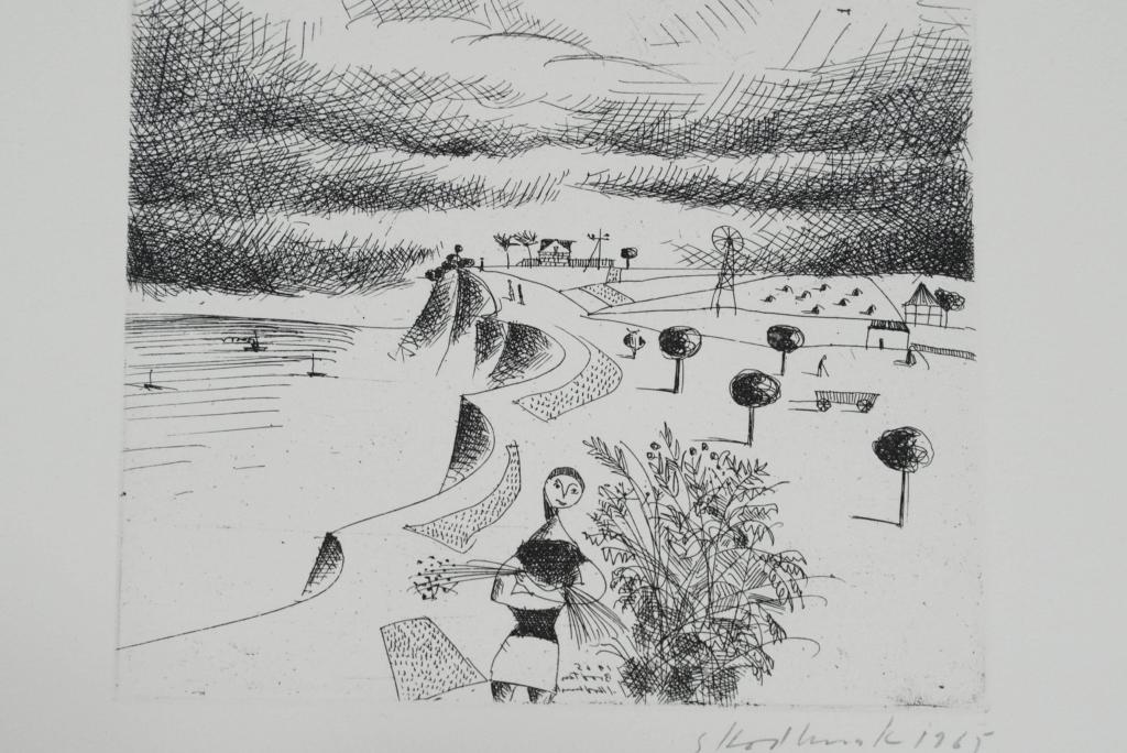 1965 Surreal Modernist Artist Signed Etching (1 of 4)