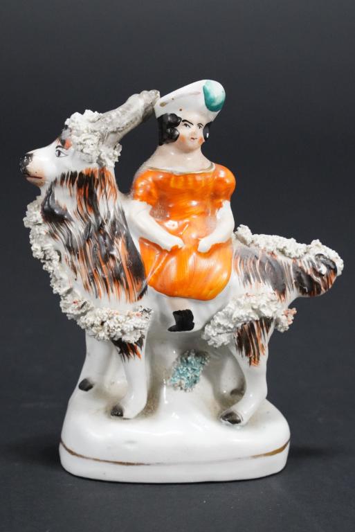 Staffordshire Girl on Goat Figurine (1 of 6)