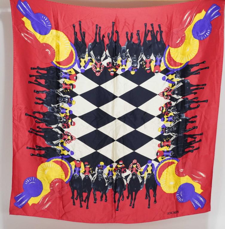 Escada Horse Racing Design Silk Scarf (1 of 4)