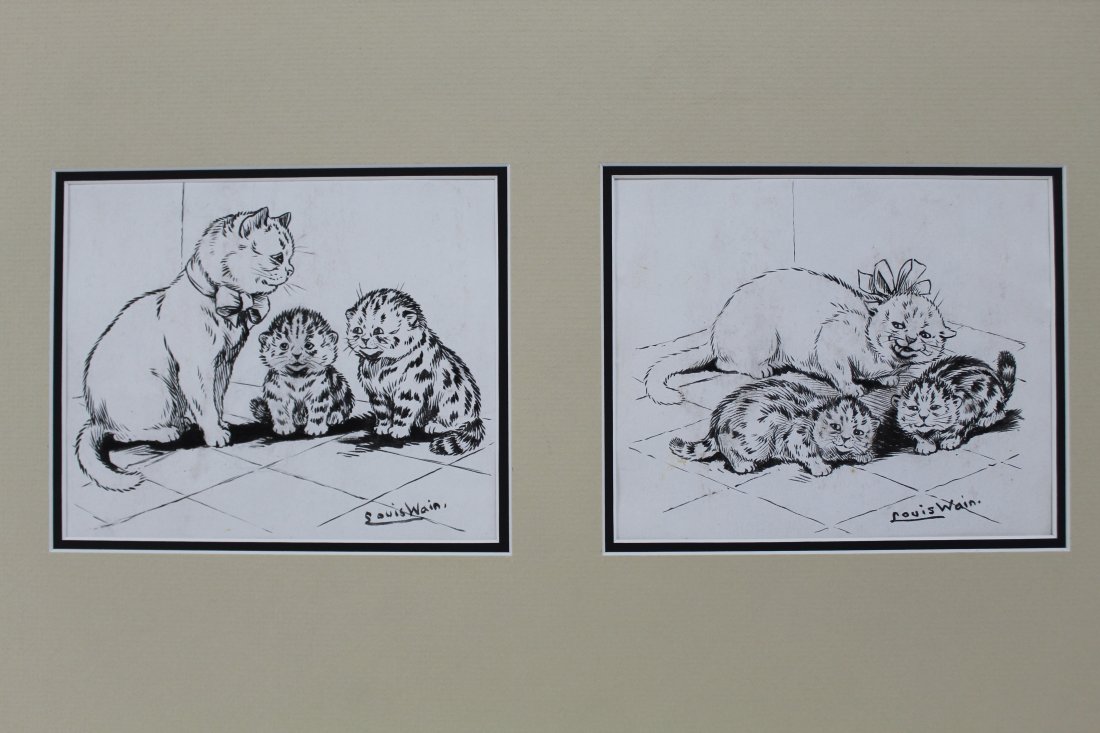 Louis William Wain (1860-1939) Original Cat Drawings (1 of 18)