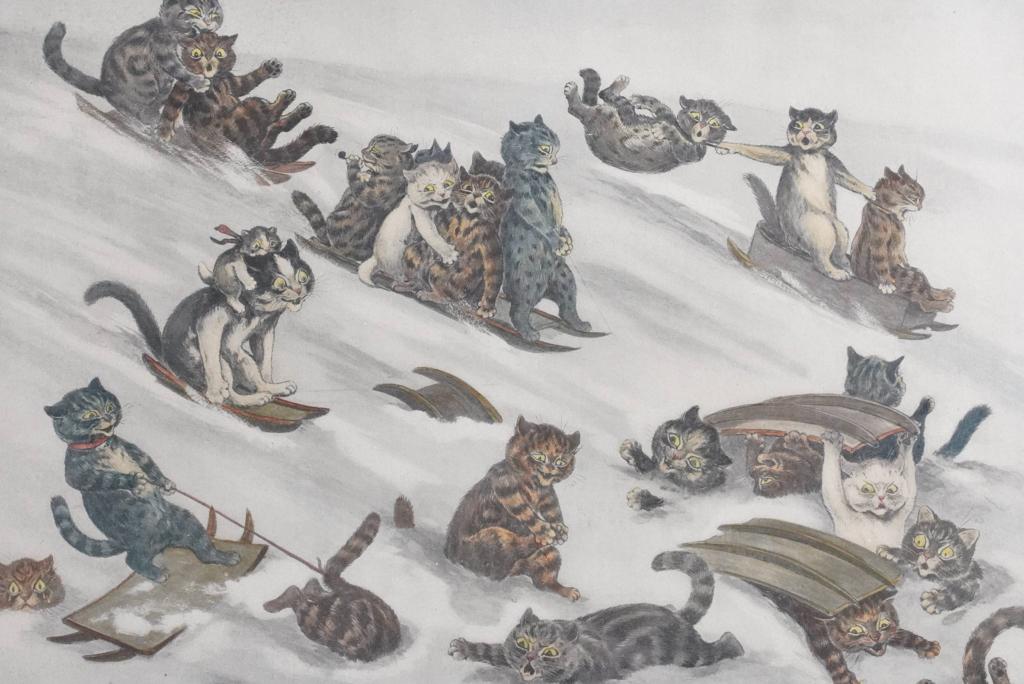 Louis William Wain Color Lithograph Cat Print (1 of 5)