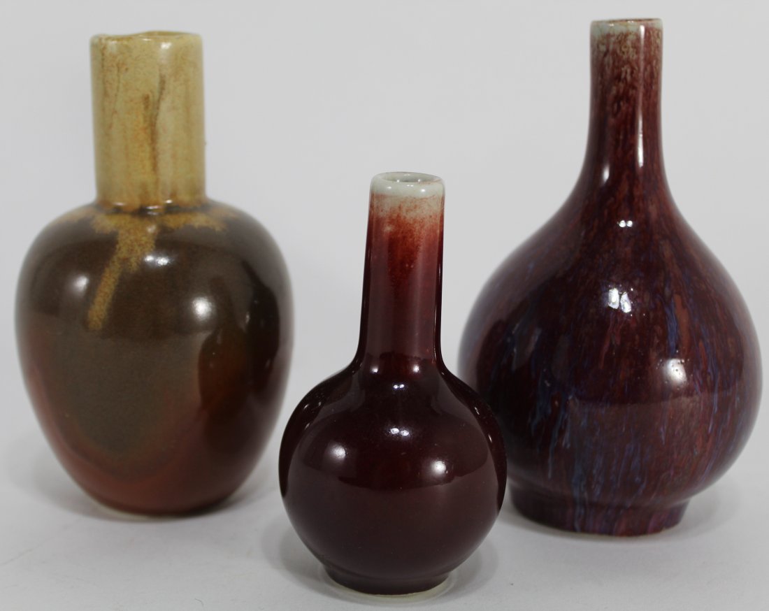 Chinese Flambe Glaze Porcelain Vases (1 of 8)