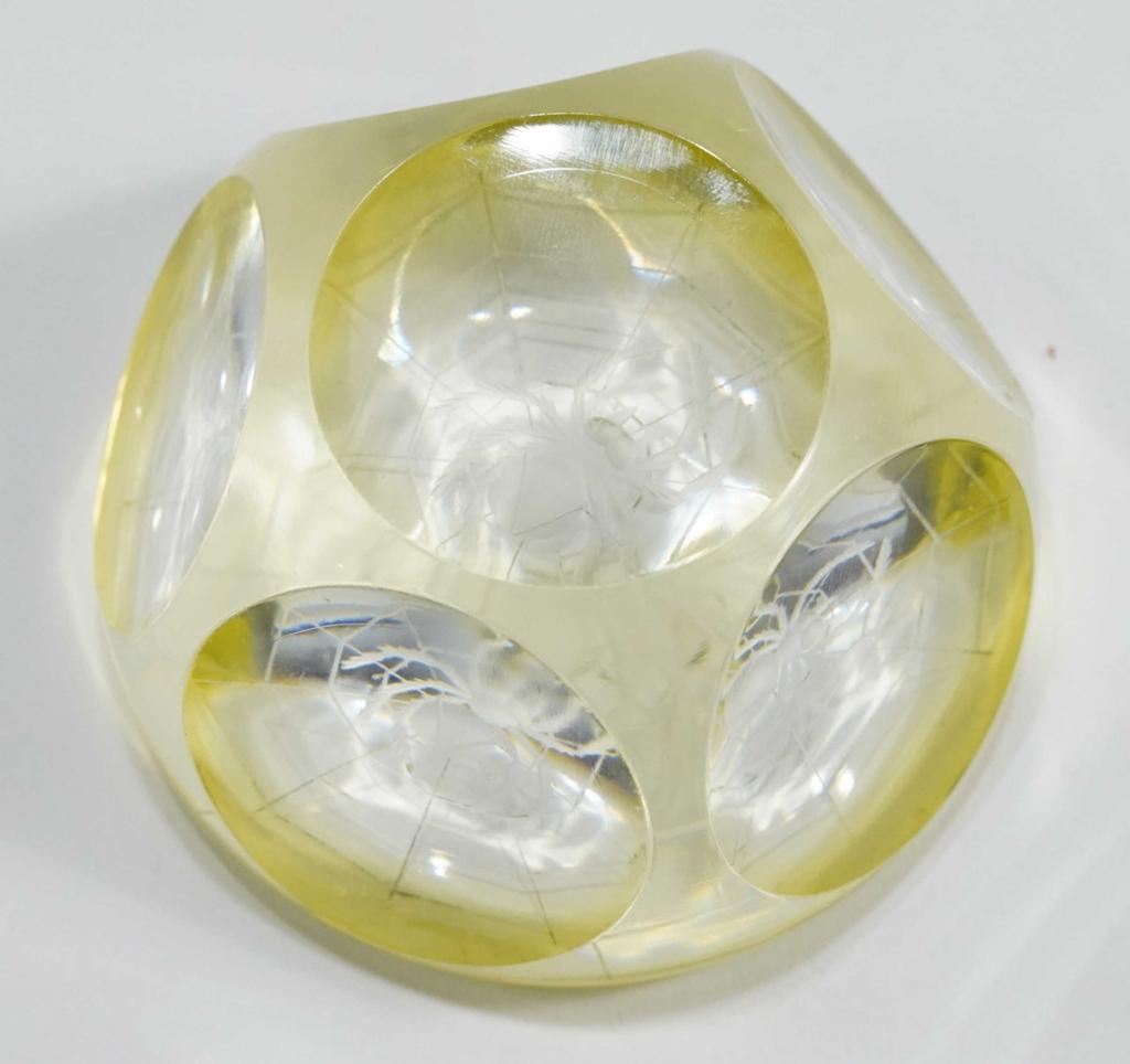 Royal Doulton Etched Spider Glass Paperweight (1 of 4)