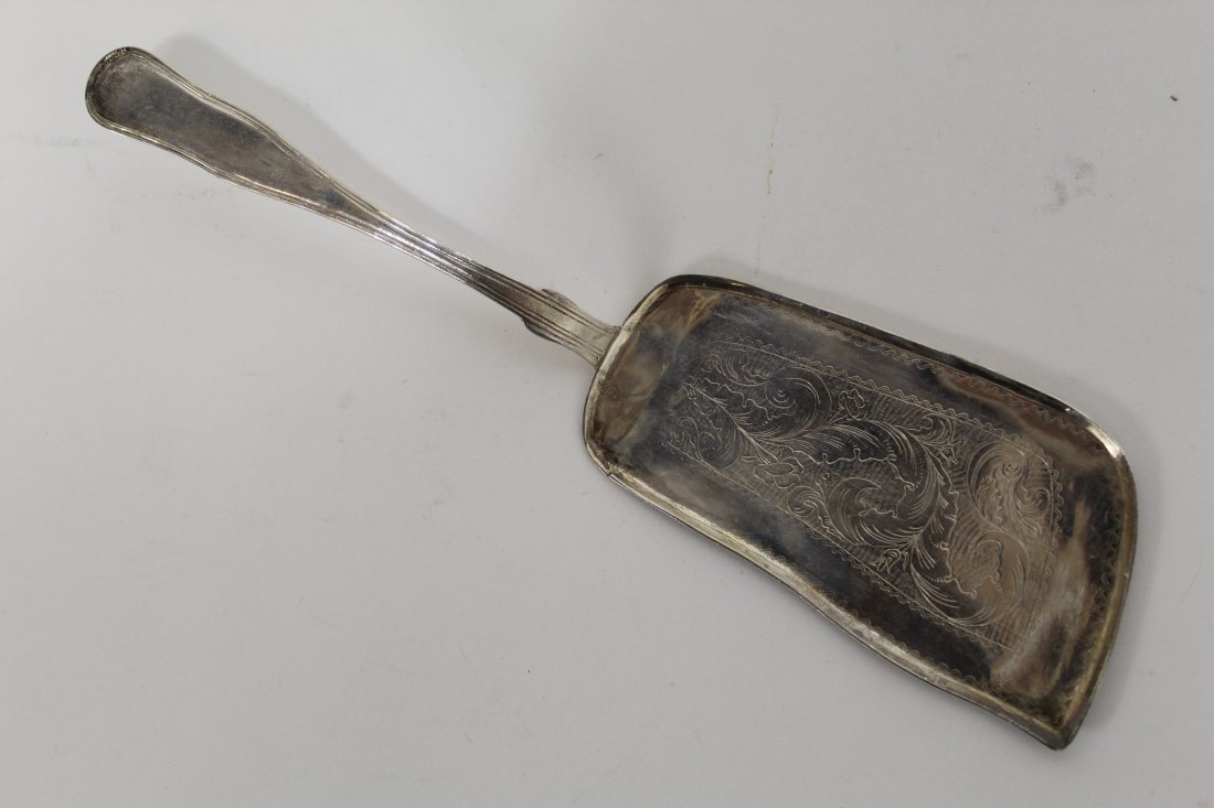 1863 Christian Holter-Holmestrand Norway Silver Server: Very good aged condition; old repair at handle attachment. 830 silver. 47 grams approx. 9.25" L.