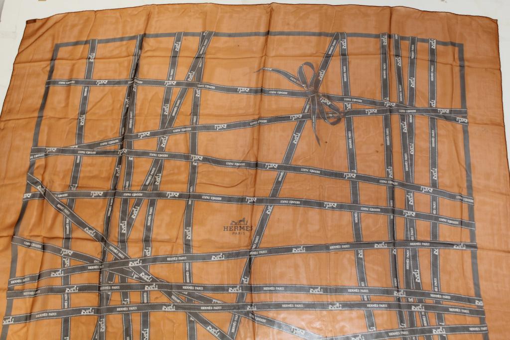 Hermes Silk Chiffon Bolduc Ribbon Scarf Shawl (1 of 5)