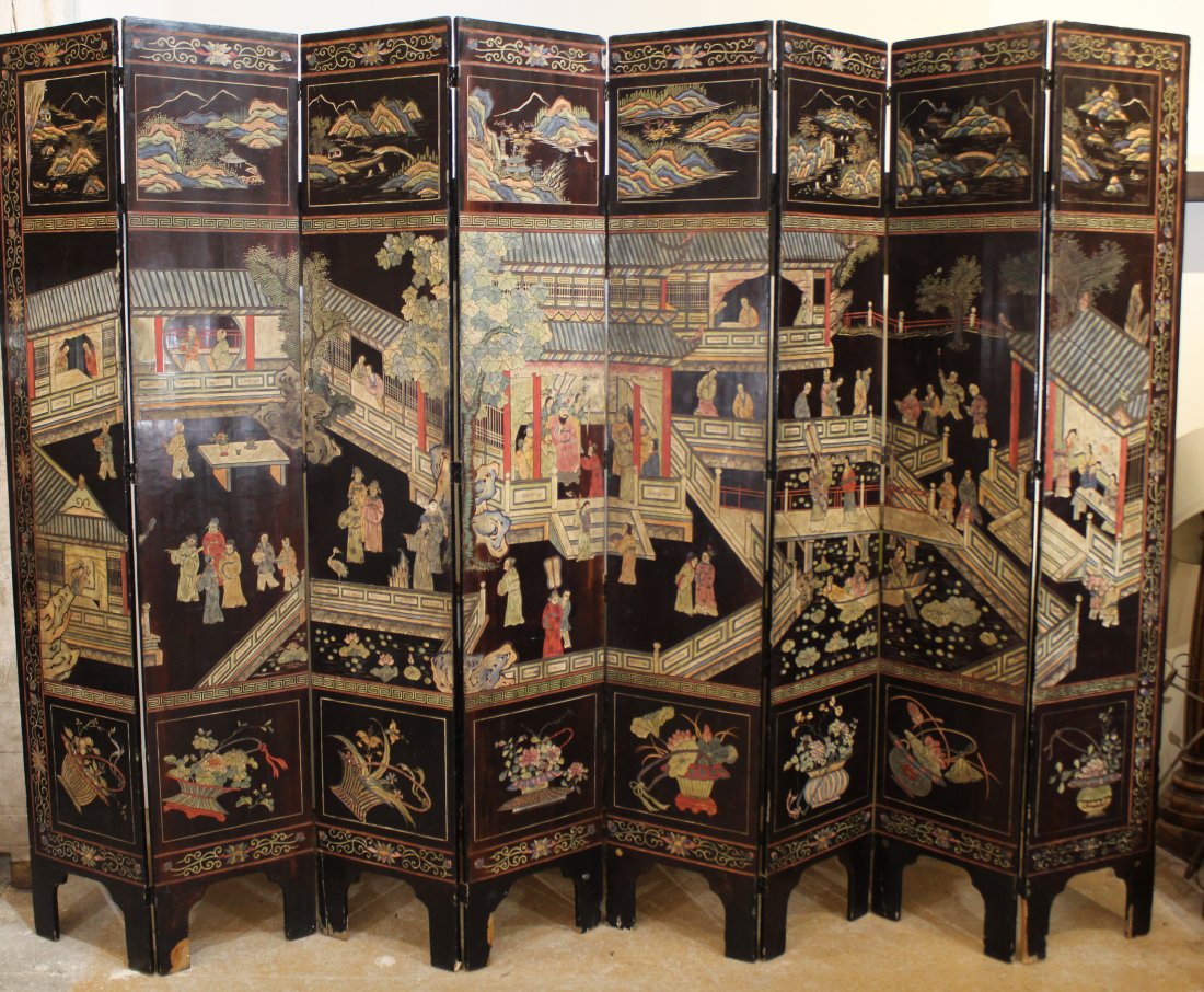 Antique Chinese Lacquer Coromandel Screen (1 of 20)