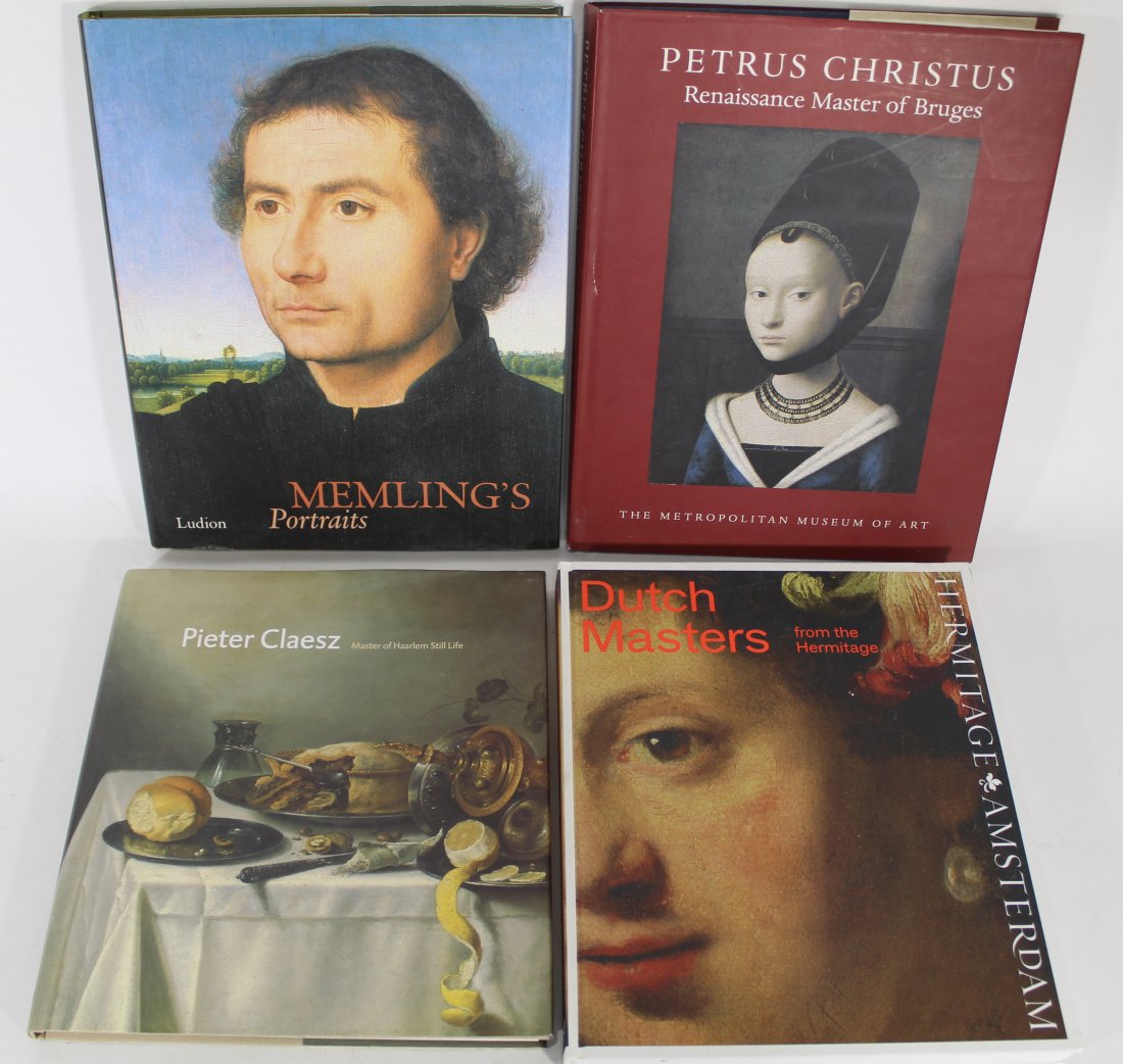 Dutch Masters Christus Claesz & Memling Art Books: (1) Dutch Masters from the Hermitage, 2008. Hardcover. (2) Petrus Christus: Renaissance Master of Bruges, 1994. Hardcover. (3) Pieter Claesz: Master of Haarlem Still Life, 2006. Hardcover. (4) Memling