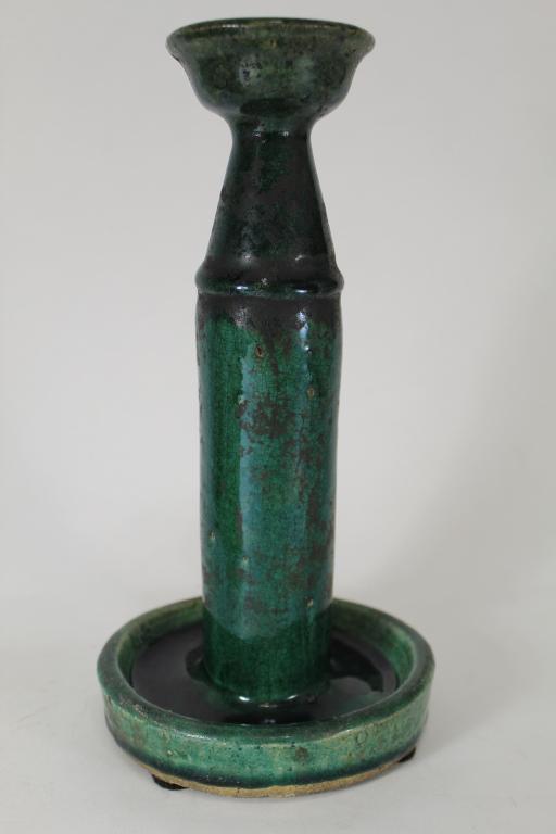 Chinese Shiwan Pottery Oil Lamp Candlestick (1 of 6)
