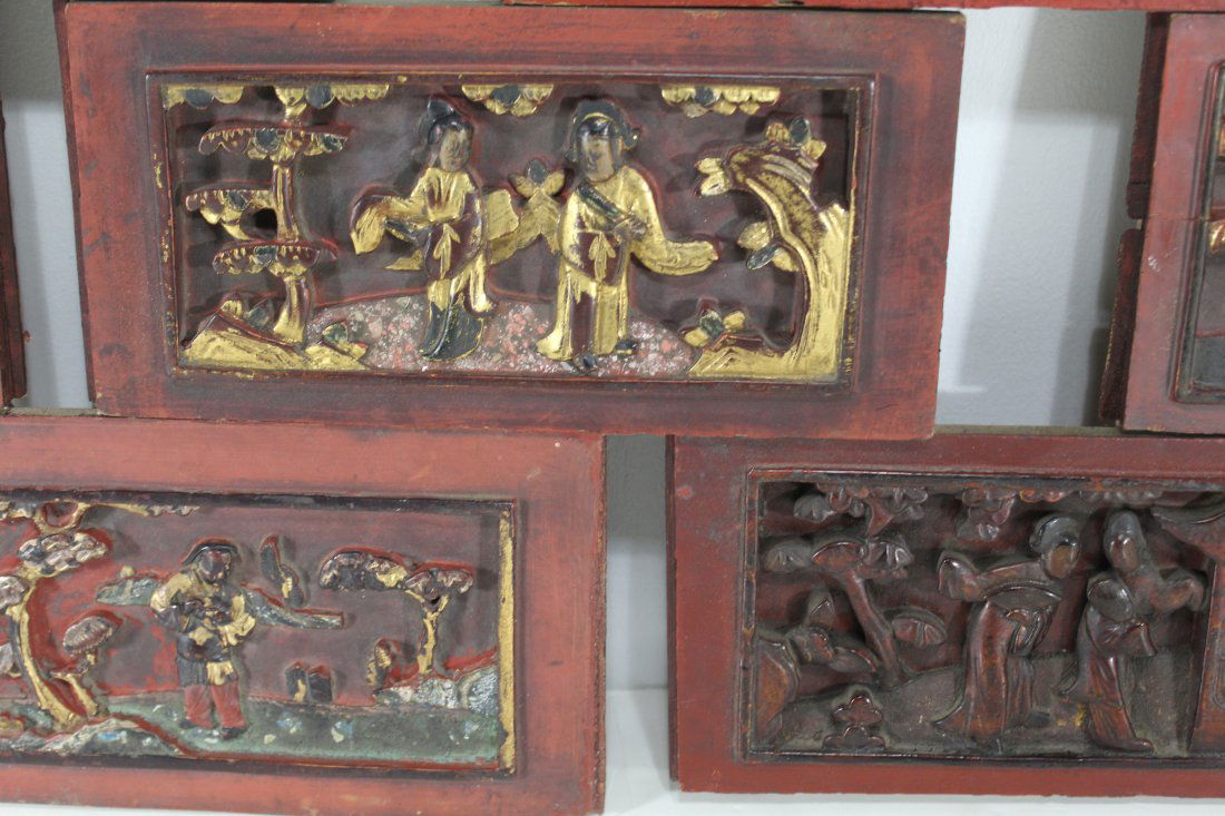 Antique Chinese Relief Carved Panels (1 of 9)