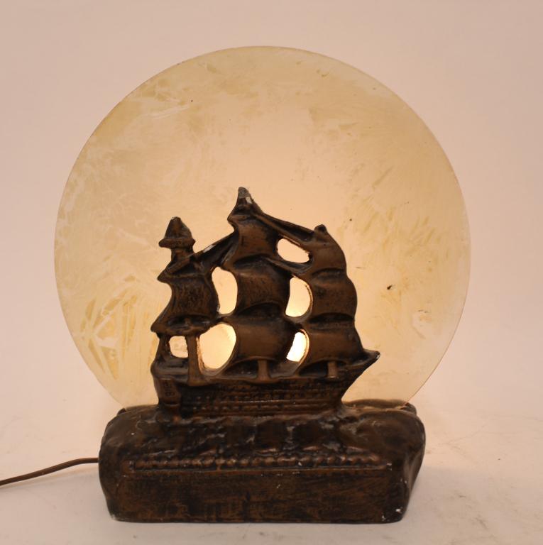 1930s Art Deco Sailing Ship Figural Accent Lamp (1 of 5)