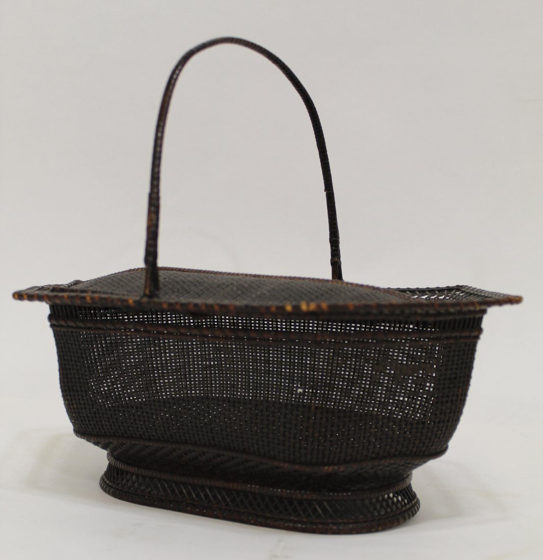 Antique Chinese Lidded Basket (1 of 6)