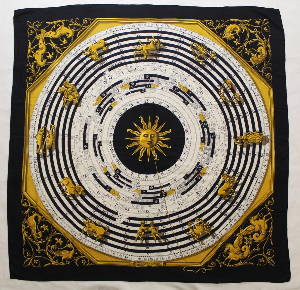 Hermes ASTROLOGIE DIES ET HORE Scarf Shawl (1 of 6)