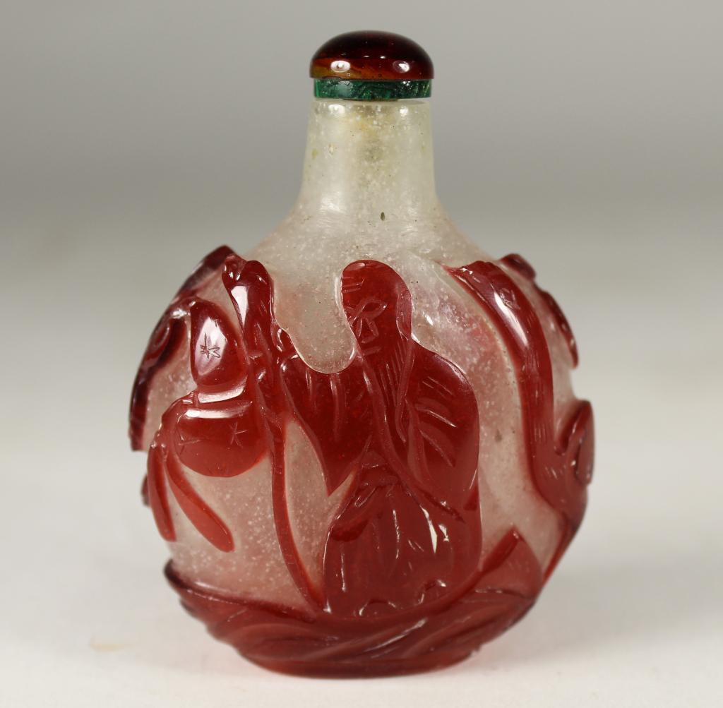 Chinese Red Overlay Glass Snuff Bottle (1 of 6)