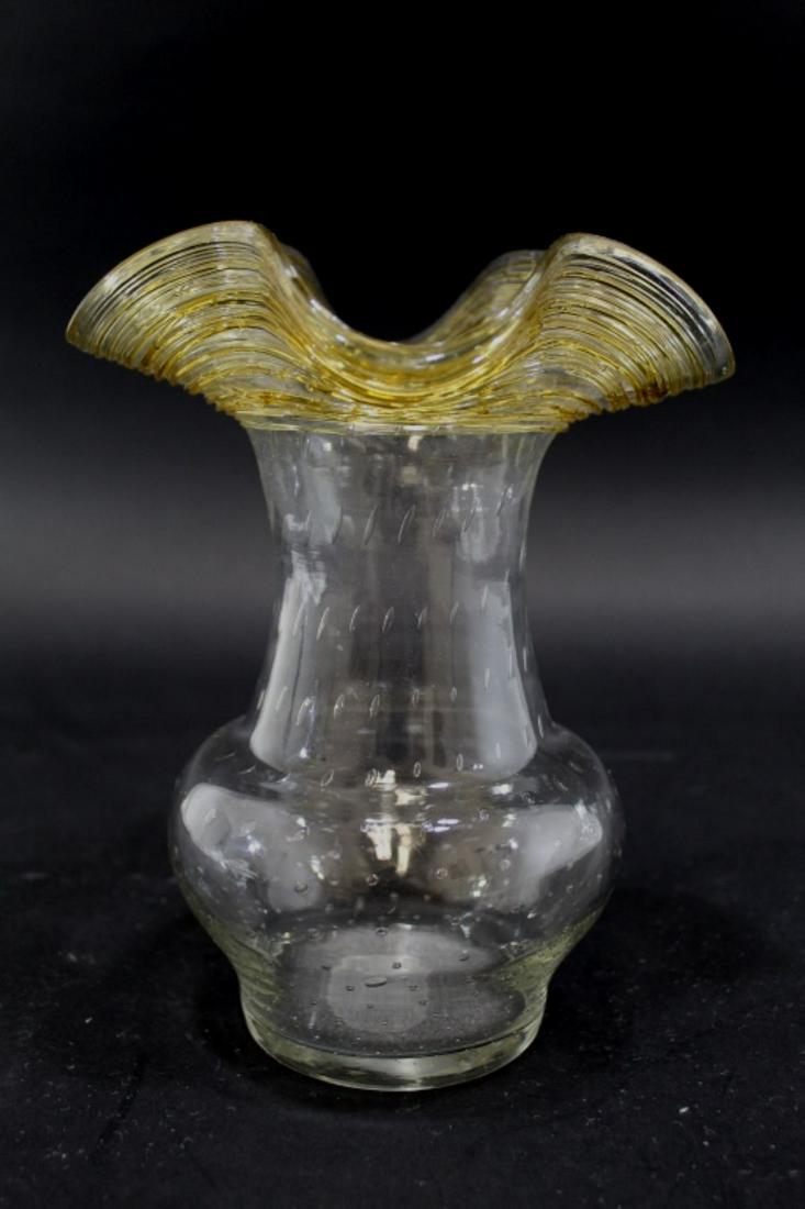 Steuben / Frye Treaded and Bubble Glass Vase (1 of 3)