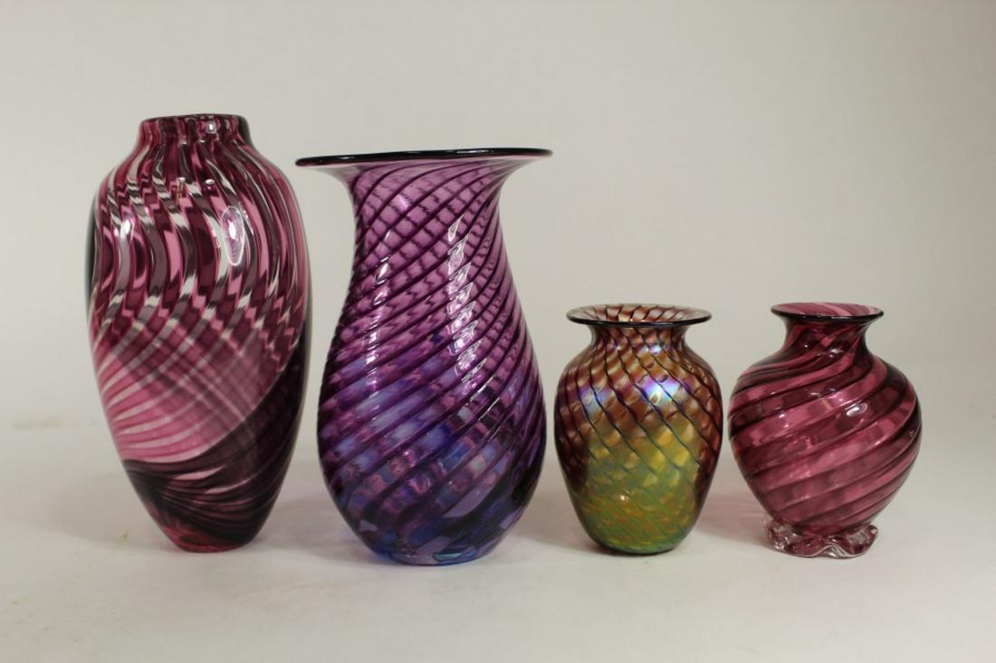 Artist Signed Studio Art Glass Vases (1 of 5)