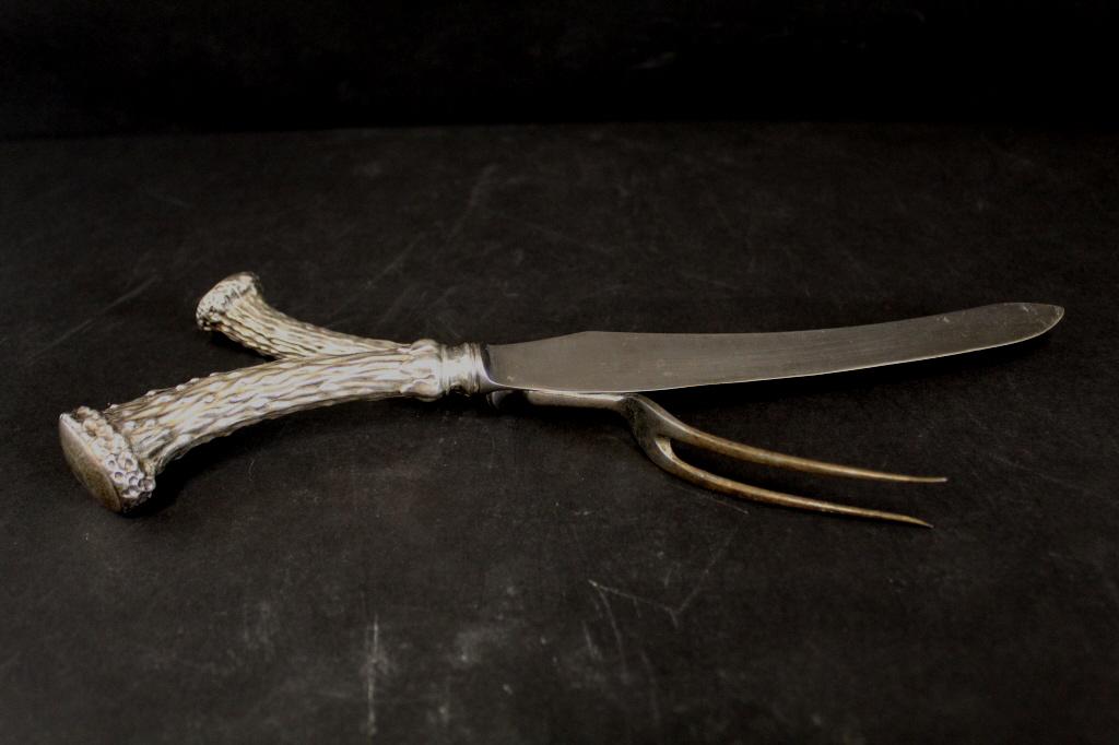 Wilhelm Binder Silver Antler Cutlery Carving Set (1 of 5)