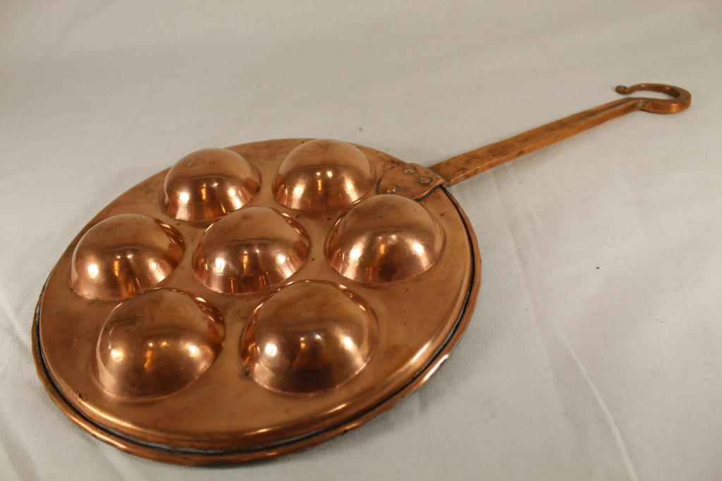 Antique Copper Aebleskiver Kitchen Pan (1 of 4)