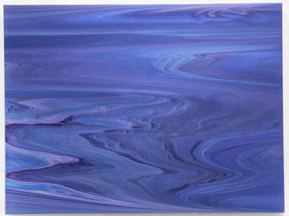 Andy Moses (b. 1962, CA) Acrylic on Canvas: "Nocturne Latitude", 2008. Blue tones with metallic streaks. Label with title and date to stretcher. Signed with initials and date to canvas reverse. Provenance: Estate of Richard L. Weisman