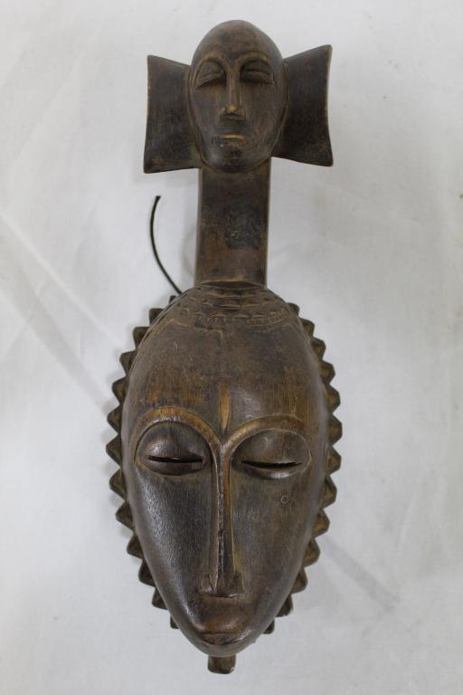 Vintage African Yaure Ivory Coast Carved Mask (1 of 5)