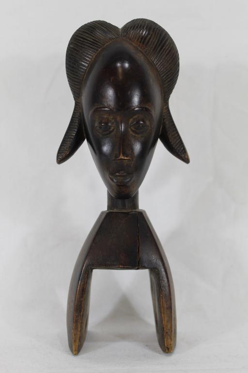 Vintage African Yaure Ivory Coast Carved Head (1 of 5)