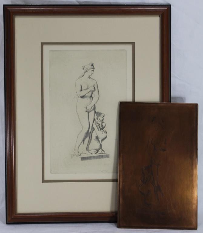 Venus de Medici Etching & Original Printing Plate (1 of 6)