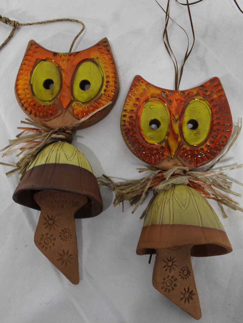 Two Pacific Stoneware Owl Wind Chimes (1 of 6)