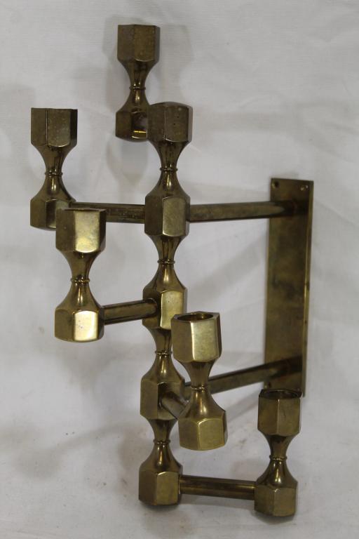 Gusum Sweden Brass Wall Candelabra Sconce (1 of 4)