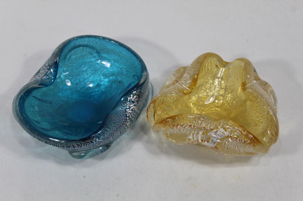 Mid Century Murano Glass Silver Leaf Bowls (1 of 6)