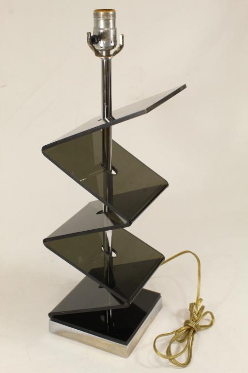 70's Mod Plexiglass Zig Zag Lamp (1 of 4)
