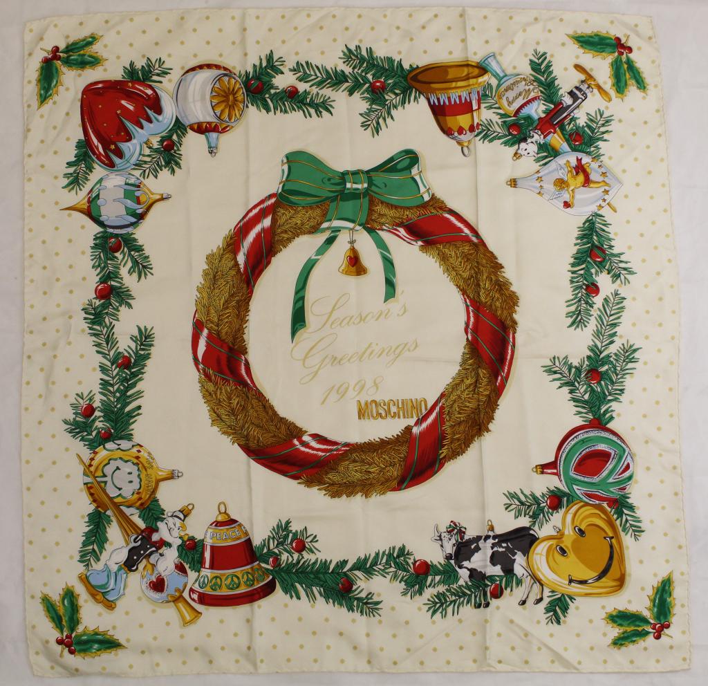 Moschino Silk Scarf Christmas 1998 (1 of 6)