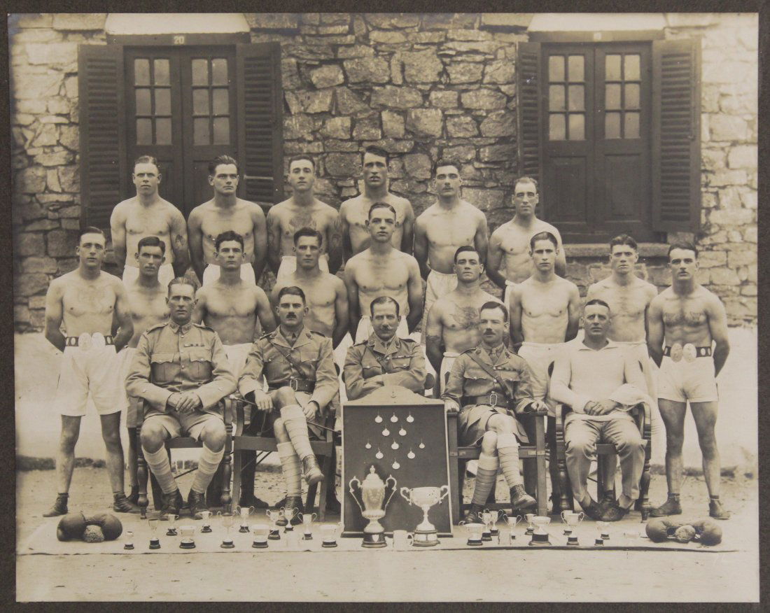 Boxing Team Photograph Shirtless Men w/ Tattoos (1 of 13)