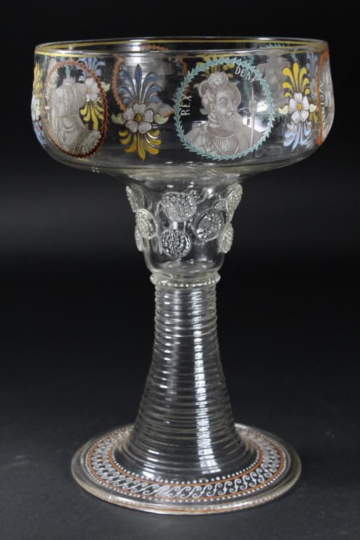 Antique German Enameled Glass Presentation Goblet (1 of 12)