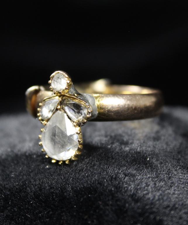Antique 14k Gold & Rose Cut Diamond Ring (1 of 5)