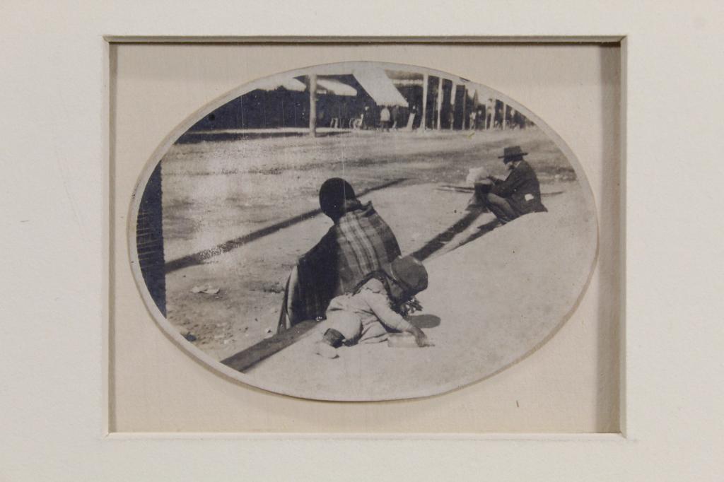 Adam Clark Vroman Gelatin Silver Photograph: "Carson City, Piute Indians", circa 1900. Oval photograph printed on matte paper; tipped on backing paper. Pencil titled to the reverse. Appears in excellent condition. Butterfield & Butterfield consi