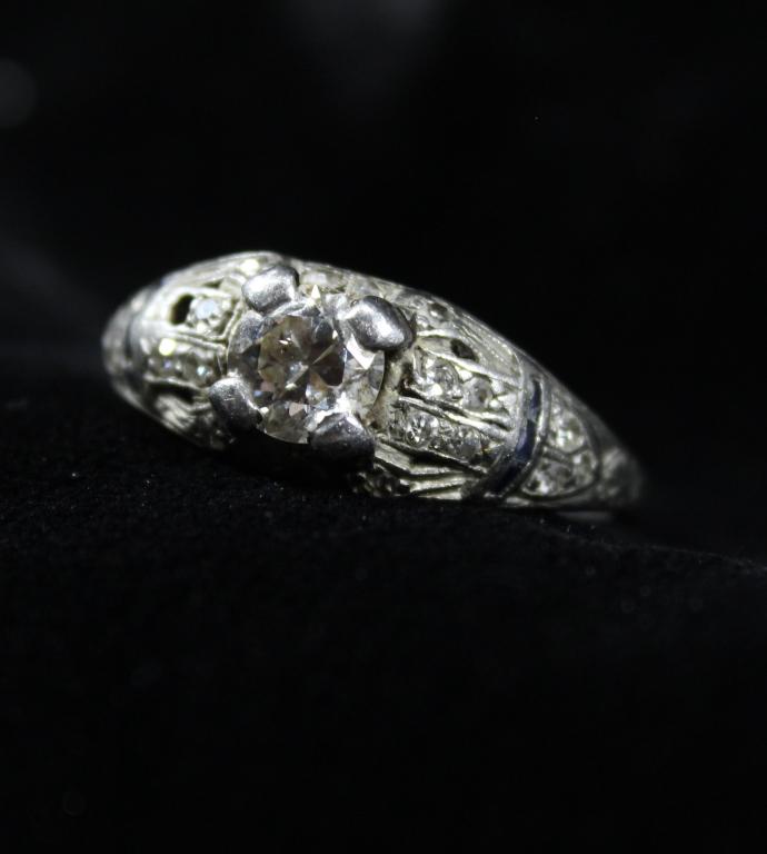 Edwardian Lady's Platinum and Diamond Ring (1 of 4)