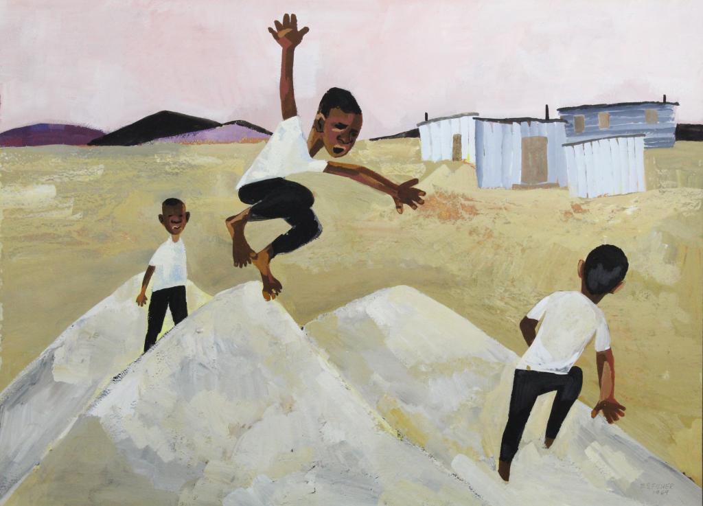 Mid Century African American Theme Signed Painting (1 of 7)