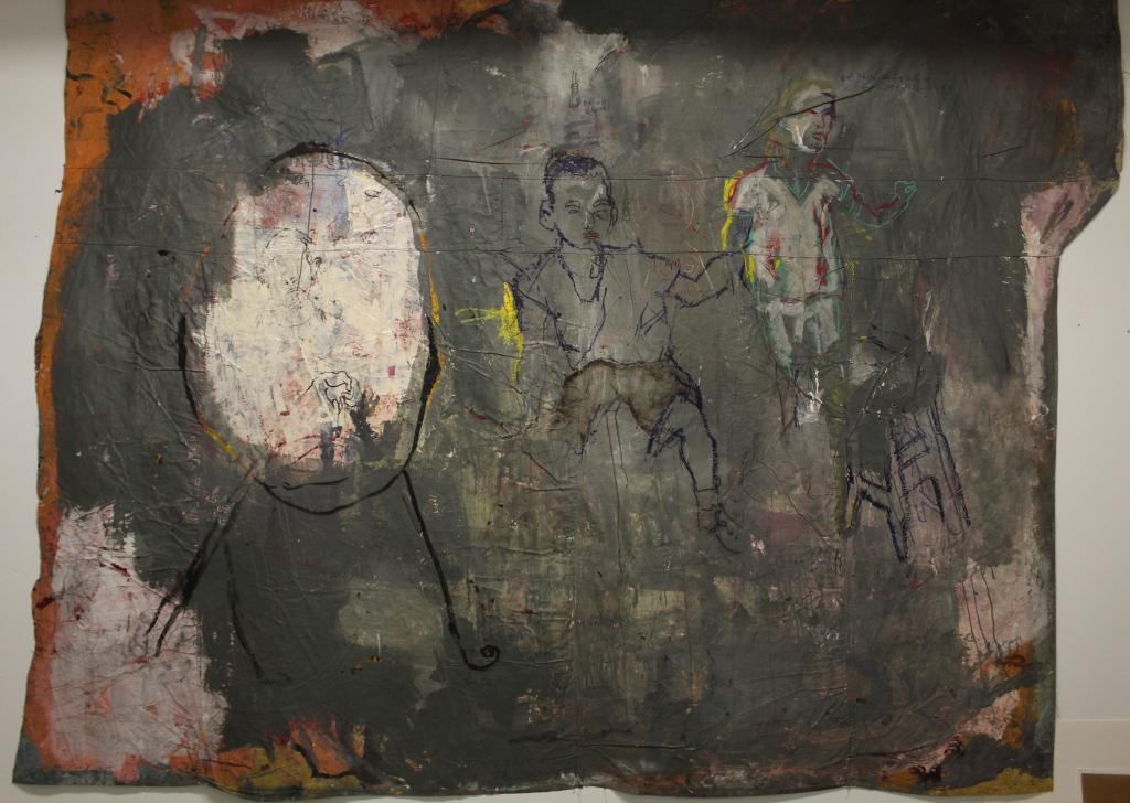 Josh Bayer Large Abstract Figural Oil Painting (1 of 4)