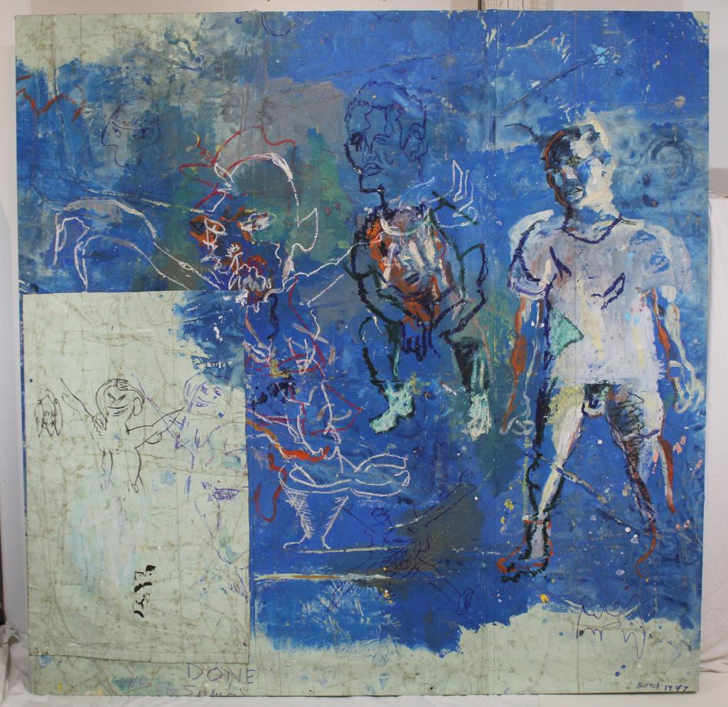 Josh Bayer Large Abstract Figural Oil Painting (1 of 6)