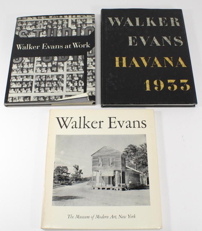Walker Evans Art Photography Books: (1) Walker Evans. The Museum of Modern Art, New York. Softcover third printing, 1979. Good condition. 10" x 9.25". (2) Walker Evans Havana 1933, by Gilles Mora. Hardcover published by Pantheon, 1989.