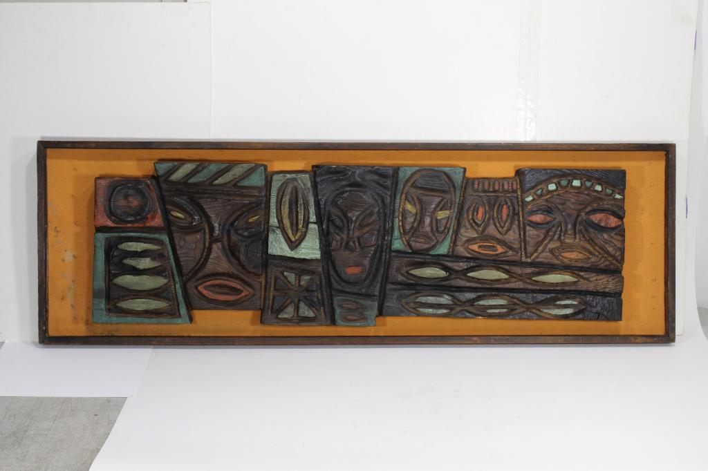 Vintage Witco Tiki Wall Wood Panel Plaque (1 of 7)