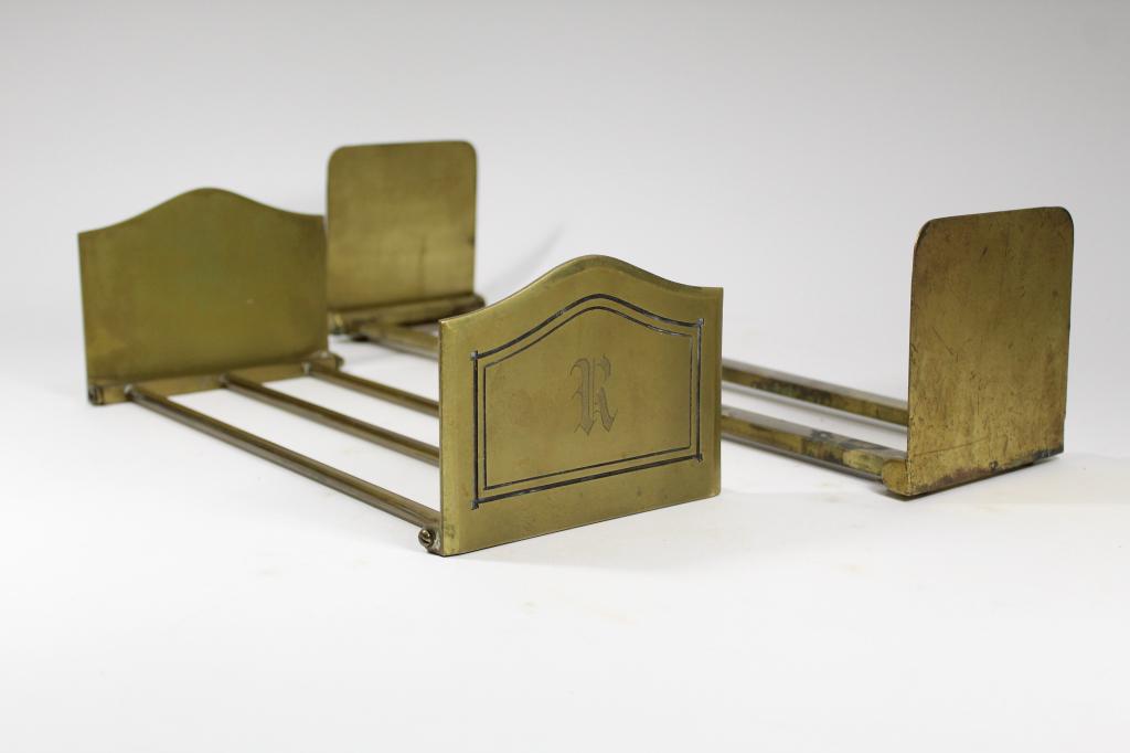 Antique Brass & Bronze Expanding Book Racks (1 of 5)