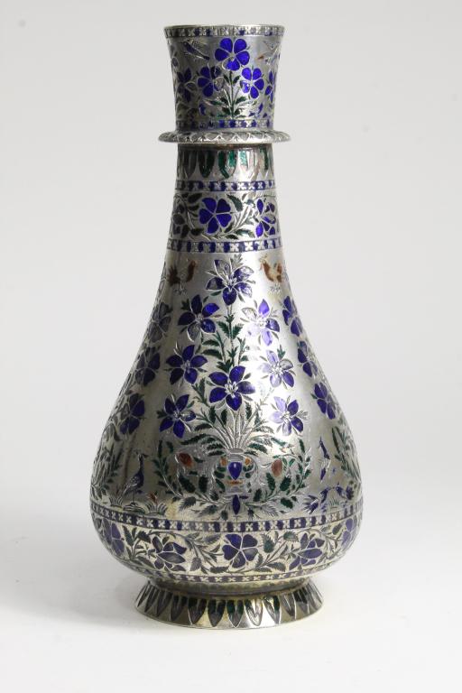 India Lucknow Solid Silver & Enamel Hookah Base (1 of 18)