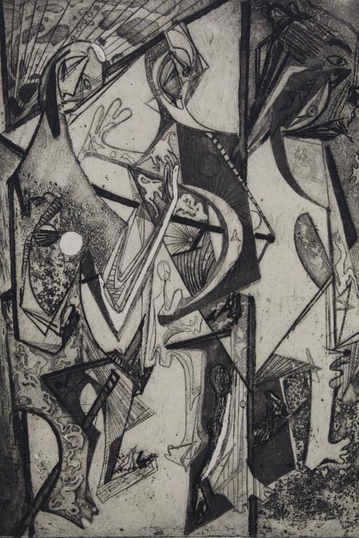 Artist Signed Surreal / Abstract Etching (1 of 5)