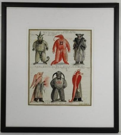 Grisha Bruskin (Russia) Ink & Gouache on Paper (1 of 6)